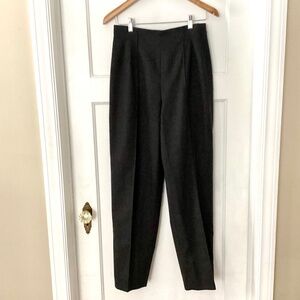 Talbots Size 8 Gray Lined Flat front 100% Wool Women's High-waisted Pants 30x30